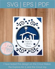 a christmas card with the words, i have tested this design on the cricut maker