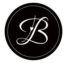 the letter b is inscribed in white on a black circle