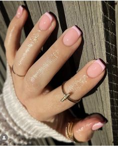 Cute Gel Polish Nails, French Tip Square Nails With Design, Short French Tip Nails Pink, Really Short Square Nails, Short Squoval Nails Summer, Short Manicured Nails Gel, Plain Gel Nails, Plain Nail Designs, Parisian Nails