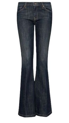 a pair of dark blue jeans with the bottom slit open and one side rolled up