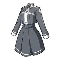 an anime style uniform is shown in grey and white, as well as the collared shirt