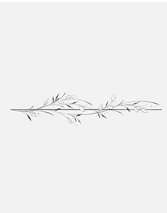 a black and white drawing of a branch