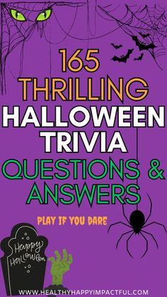 an advertisement for halloween trivia questions and answers