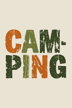 the words camp - pingg are painted in different colors and font, as well as an