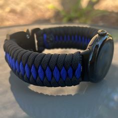 Personalized Paracord Watch Band for Google Pixel Watch and Pixel Watch 2 (watch not included) Handmade Blue Watch Bands For Everyday Use, Durable Adjustable Blue Watch Bands, Customizable Adjustable Blue Watch Bands, Paracord Bracelet Designs, Paracord Watch, Google Pixel Watch, Pixel Watch, Handmade Watch Bands, Handmade Watch