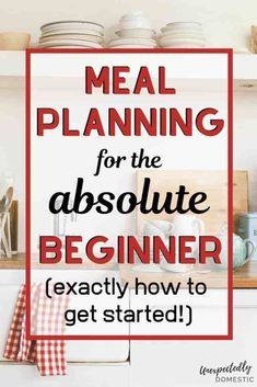 the words meal planning for the absolute beginner exactly how to get started in red and white