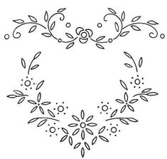 a heart shaped frame with flowers and leaves in the shape of a wreath on a white background