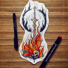 Bonfire Tattoo, Gothic Tattoos, Dark Souls Artwork, Gamer Tattoos, Medieval Tattoo