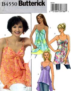 a women's tank top and shorts sewing pattern, with an attached bustier