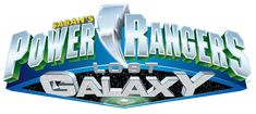 the logo for power rangers lost galaxy, with an image of a green and blue star in