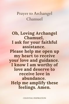 the prayer for loving archangel