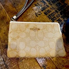 Adorable Wristlet That Was Given To Me As A Gift And Never Used! Coach Gold Wristlet For Everyday Use, Coach Gold Clutch Wristlet, Gold Coach Clutch Wristlet, Gold Coach Wristlet For Everyday, Bags Coach, Coach Bags, Wallets, Coin, Bag Lady