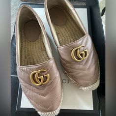 Great Condition. Gucci Espadrilles, Louboutin Wedges, Gucci Flats, Gold Espadrilles, Manolo Blahnik Black, Gucci Floral, Shoes Gucci, Women's Espadrilles, Hermes Shoes