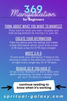 369 Manifestation - A Brief Guideline for Beginners In Using The 369 Manifestation Method 369 Manifestation, Attraction Quotes