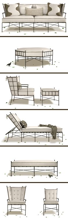 four different types of couches and chairs with the same seat width as shown in this diagram