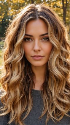 Warming Up Blonde Hair For Fall, Bright Caramel Balayage, Fall Brunette Hair Color Balayage 2024, Fall Hair Colors For Blue Eyes, Fall Hair Colors For Blondes Low Lights Caramel, Fall Caramel Hair, Hair Color Ideas Caramel Honey, Golden Honey Balayage, Soft Autumn Hair Color