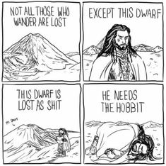 a comic strip with the caption'not all those who wander are lost '