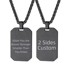 PRICES MAY VARY. 💯[ How To Get Your Personalized Dog Tag Necklace ]💯 Click on yellow button''Customize Now''to make your personalized dog tag necklace. (Engraved dog tag necklace with double side and large space to custom, just input any special words for you like names,date,medical information,encourage wordings or promise words to show your love,personality and courage.) ❓[ Why Choose Engraved Jewelry from Supcare ]❓ ①Nothing is better than personalized jewelry that can touch a man’s heart,e Customizable Black Stainless Steel Necklaces, Customized Black Stainless Steel Necklace, Customizable Rectangular Stainless Steel Necklace, Personalized Dog Tag Necklaces For Father's Day, Personalized Dog Tag Necklace For Father's Day, Customizable Dog Tag Jewelry For Father's Day, Personalized Adjustable Dog Tag Necklace, Personalized Black Dog Tag Jewelry, Black Personalized Dog Tag Necklace