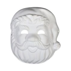 a white mask with a man's face and beard on the top of it