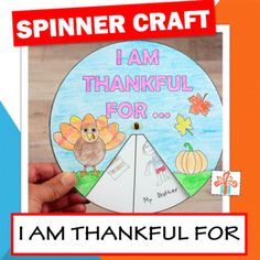 i am thanksgiving for spinner craft with an image of a turkey and pumpkin on it