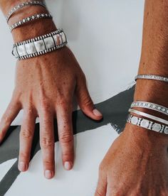 sterling silver cuffs -wear one or wear them all Silver Polish, Oxidized Silver, Cleaning Clothes