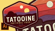 the logo for tatooine national park, which is located on an orange and yellow background