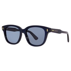 Introducing the stylish and sophisticated Gucci GG1264S 002 Blue/Blue Eyewear from OSSA FRAMES. This exquisite pair of sunglasses is a must-have accessory for the modern man who values both fashion and quality. The frame color of these Gucci sunglasses is a striking blue hue that exudes confidence and style. The acetate material used in the construction of the frame ensures durability and comfort, making them perfect for everyday wear. The lens color is also a captivating blue shade that complem Designer Frames, Blue Sunglasses, Gucci Sunglasses, Blue Hues, Modern Man, Designer Sunglasses, Exquisite Design, Frame Design, Fashion Statement