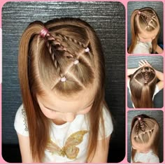 Toddler Hairstyles Girl Fine Hair, Easy Toddler Hairstyles, Girls Hairdos, Easy Little Girl Hairstyles, Girly Hairstyles, Girl Hair Dos, Girls Hairstyles Easy, Hairstyles Girl, Lil Girl Hairstyles