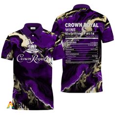 Crown Royal Purple Abstract Liquid Marble Polo Shirt | Crown Royal - Afrodom Liquid Marble, Abstract Liquid, Strict Diet, Vintage Crown, Purple Abstract, Crown Royal, Royal Purple, Wrinkle Remover, Golf Shirt