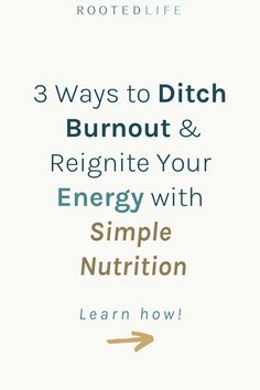 If you’re struggling with absolute exhaustion and burnout and feel overwhelmed about what to do, watch this video! You'll learn WHY nutrition is the best place to start when it comes to burnout recovery. PLUS the top 3 diet tweaks that’ll skyrocket your energy- and ideas for how to implement those diet changes in your everyday life! Diet Changes, Burnout Recovery, Simple Nutrition, Burn Out, Simple Way, Everyday Life, To Start, Nutrition, Diet