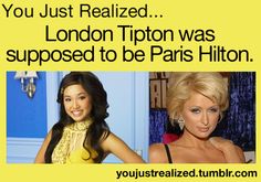 two women in yellow dresses with the caption you just realized london tipton was supposed to be paris hilton