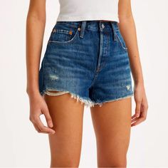 New With Tags!! Super Cute Jean Shorts, Brand New, Too Small For Me, Dark Wash Small Tint Of Blue, (Different Than The Other Pair On My Page Without Tags) Slightly Darker, Size 26 Levi's Relaxed Fit Denim Bottoms, Levi's High Rise Relaxed Fit Bottoms, Medium Wash Relaxed Fit Short Pants, Relaxed Fit Medium Wash Short Pants, Levi's Casual Cutoff Bottoms, Levi's Cutoff Relaxed Fit Bottoms, Levi's Relaxed Fit Bottoms For Summer, Levi's High-waisted Relaxed Fit Shorts, Levi's High Waist Bottoms For Summer