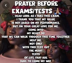 two women with flower crowns on their heads and the words prayer before examstests