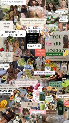 Discipline Mood Board, Health Collage, Selfcare Challenge, Self Care Vision Board, Year Of Growth, Digital Vision Board