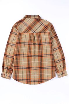 The plaid shirt is very classic and basic to wearFeatured with a turn-down collar, long sleeves, buttons, and chest pocketIt is perfect for layering with jackets, coats, jeans, and boots or worn aloneSuitable for daily wear, casual, school, vacation, work, hang out, and partyFabric Contents: Material: 90%Polyester+10%CottonCare Instructions: Hand wash Pattern Shirt, Orange Plaid, Plus Size Shirts, Shirt Pattern, Plus Size Tops, Plaid Pattern, Plaid Shirt, Denim Dress, Long Sleeve Shirt