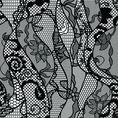 an abstract black and white lace background with flowers, leaves and swirls on it