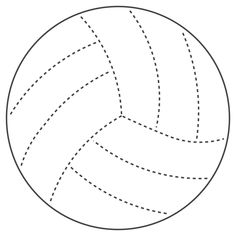 a volleyball ball with dotted lines in the middle