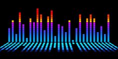 an image of colorful sound waves on black background stock photo - 1307982