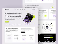 the front and back pages of a modern banking website