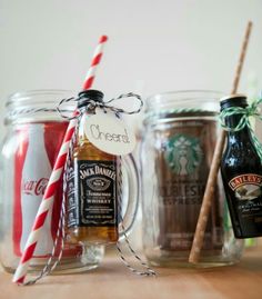 the instagram page for instagram com has three jars filled with drinks and candy canes