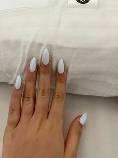 Light blue nails Icy Baby Blue Nails, Light White Blue Nails, Lights Blue Nails, Hoco Nails For Light Blue Dress, Super Light Blue Nails, White Light Blue Nails, Ice Blue Nails Acrylic, Really Light Blue Nails, Frosted Blue Nails