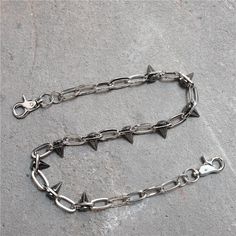 Spiked Wallet Chain | Goth Mall Edgy Metal Chain Belt, Edgy Chain Link Belt, Edgy Chain Link Belt With Chain Strap, Silver Punk Chain Link Belt, Silver Punk Chain Belt, Silver Adjustable Chain Punk Belt, Silver Punk Chain Belt With Adjustable Chain, Edgy Silver Chain Belt With Chain Strap, Punk Style Chain Link Jewelry With Chain Strap