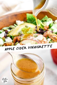 Apple Cider Vinaigrette Harvest Salad Dressing, Apple Salad Dressing, Apple Cranberry Salad, Apple Walnut Salad