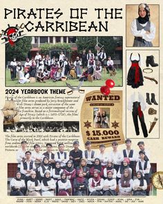 an advertisement for pirates of the carribean with pictures of people in pirate costumes