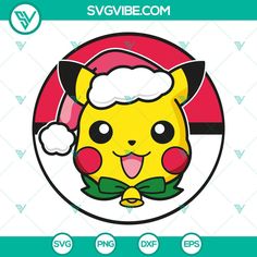 the pokemon pikachu is wearing a santa hat