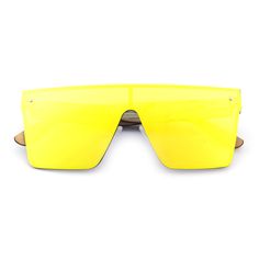 a pair of yellow sunglasses sitting on top of each other