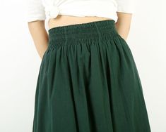 Boho linen skirt Elastic waist skirt high waist skirt maxi | Etsy Dark Green Skirt, Boho Skirt, Skirt High Waist, Elastic Waist Skirt, High Waist Skirt, Skirt Maxi, Brown Skirts, Winter Skirt, Boho Skirts