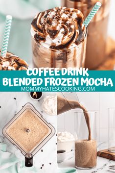 coffee drink blended frozen mocha with whipped cream