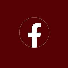 the logo for facebook is shown in a circle on a red background with white letters