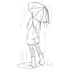 a person standing in the rain with an umbrella